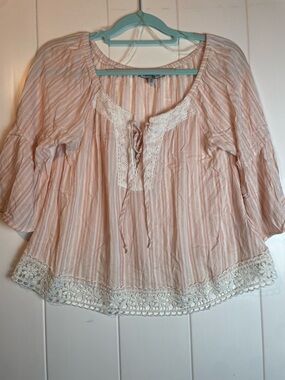 Crave Fame by Almost Famous Boho Peasant Blouse, Size M, EUC